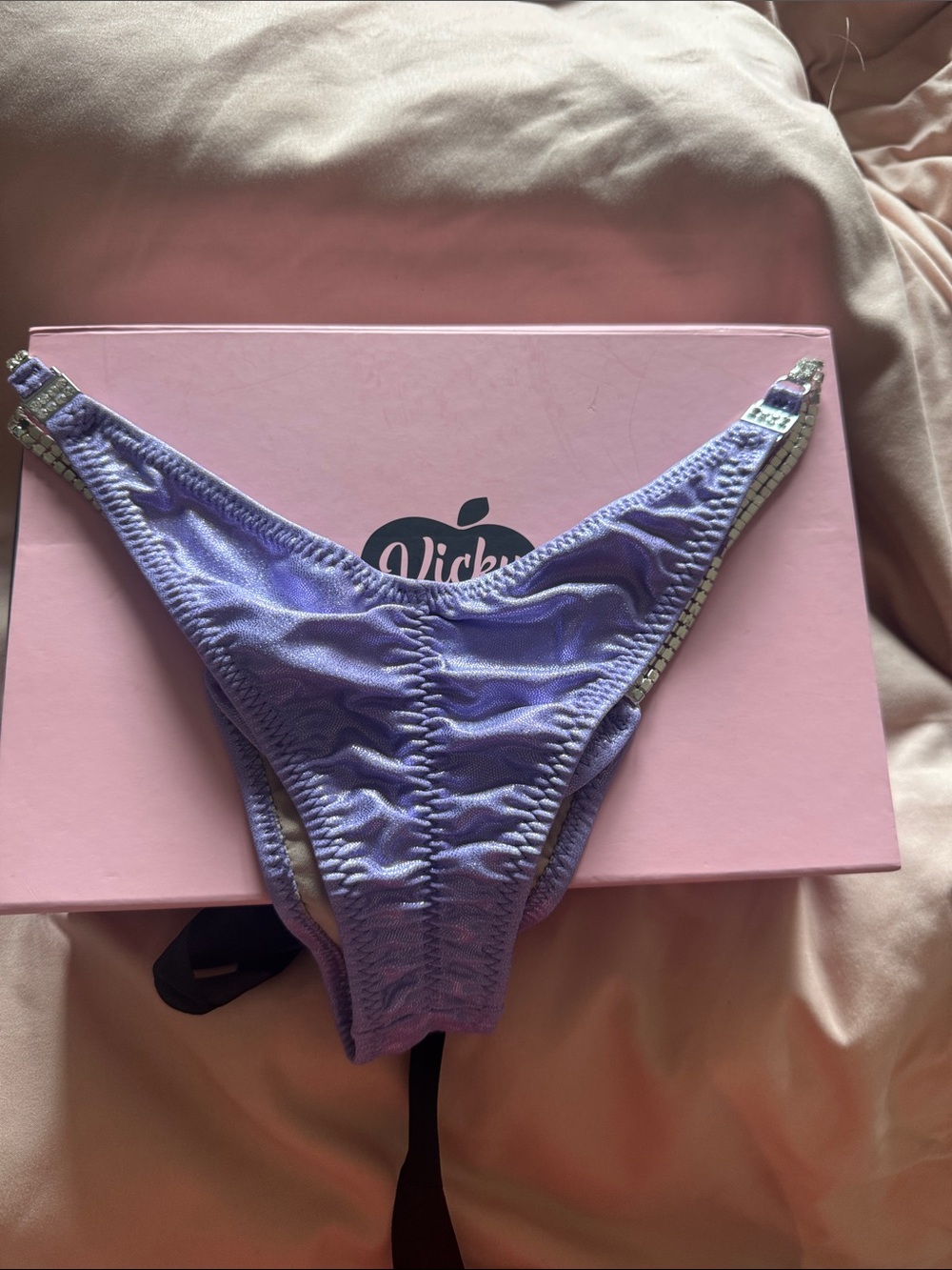 Lavender Rhinestone Triangle Bikini Set - Picture 3 of 4